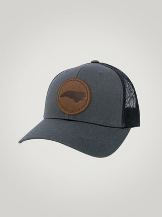 NC Leather Patch Hat Charcoal