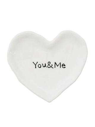 You & Me Ceramic Heart Trinket Dish