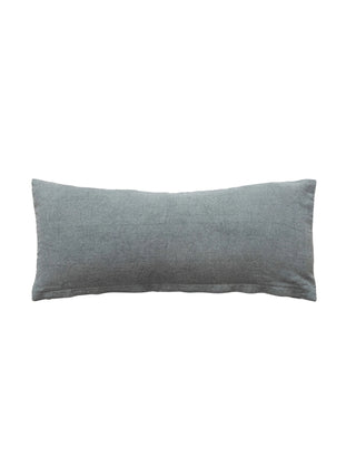 Cotton Lumbar Pillow w/ Embroidery