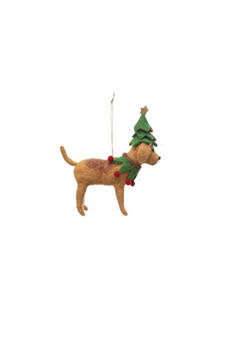 Wool Felt Holiday Dog