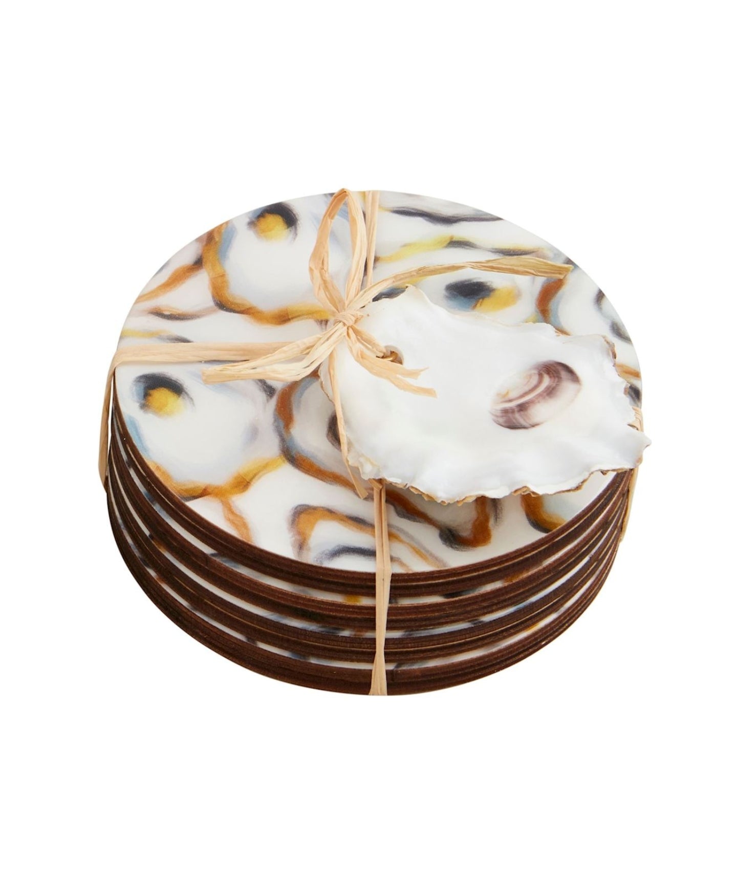 Oyster Coaster Set White