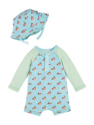 Rashguard One-Piece & Hat Set Duck