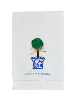 Boxwood Topiary Towel Welcome