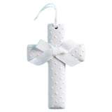 Hand-Painted Ceramic Cross White