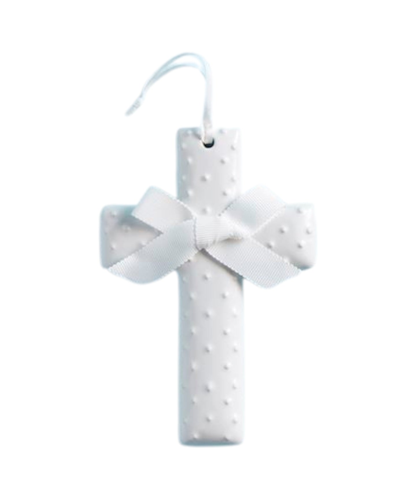 Hand-Painted Ceramic Cross White