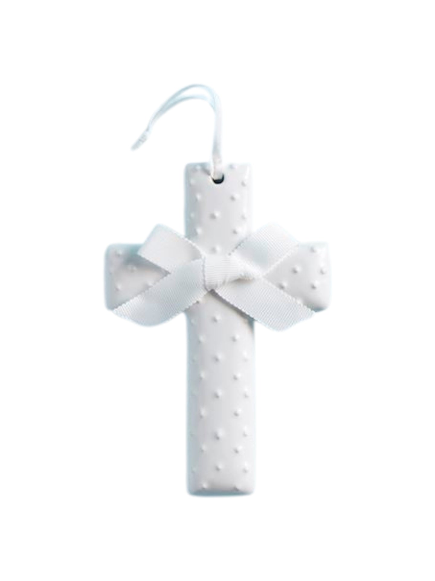 Hand-Painted Ceramic Cross White