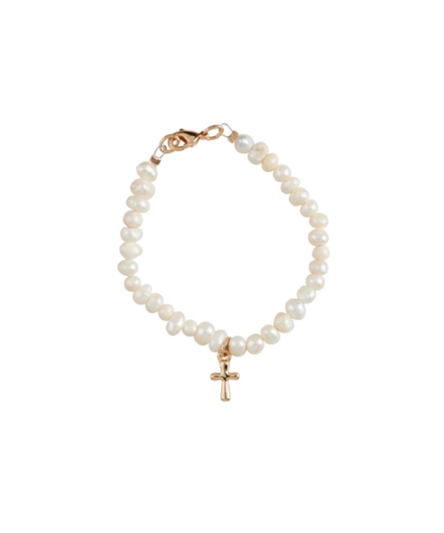 Dainty Cross Charm Bracelet Gold