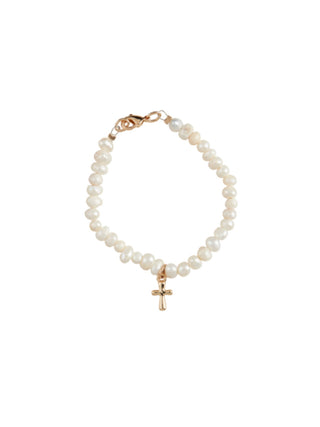 Dainty Cross Charm Bracelet Gold