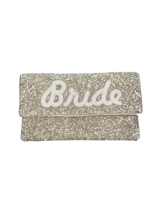 Silver Bride Beaded Clutch