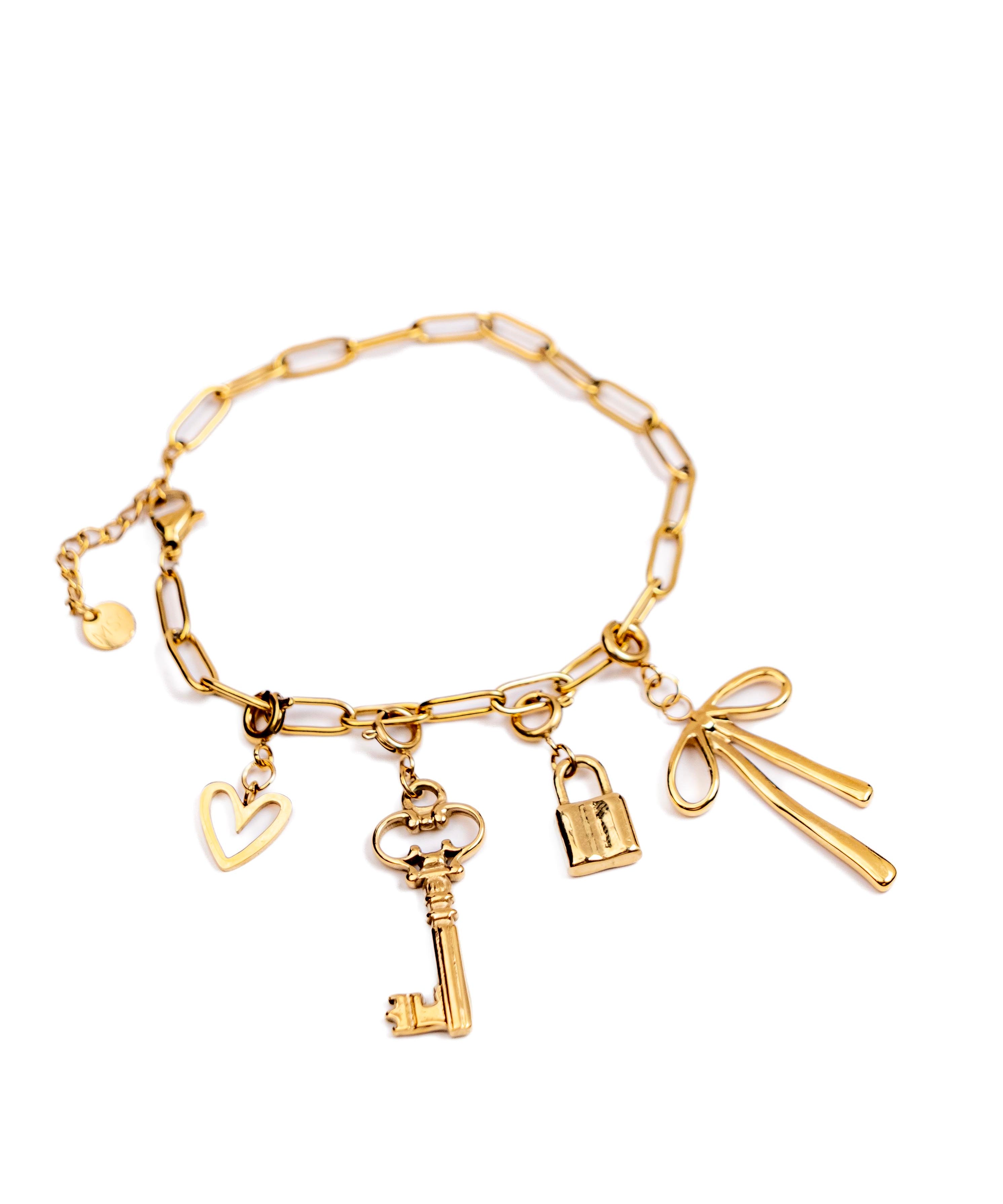 Waterproof Delicate Key Charm – Gold-Plated, Tarnish-Free & Hypoallergenic (detail view 2)