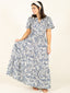 Pre-Order: Blue & White Daisy Print Maxi Dress