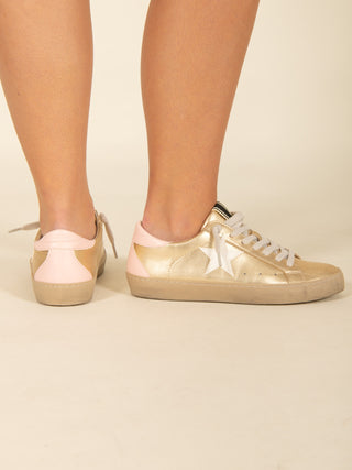 Paula Metallic Gold Sneakers