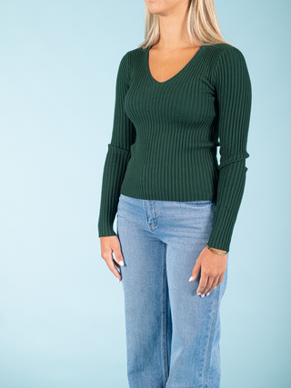 V Neck Fitted Light Sweater