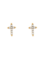 White Gold Cross Studs