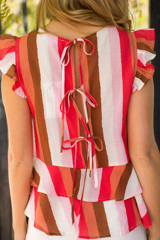 Striped Ruffle Top
