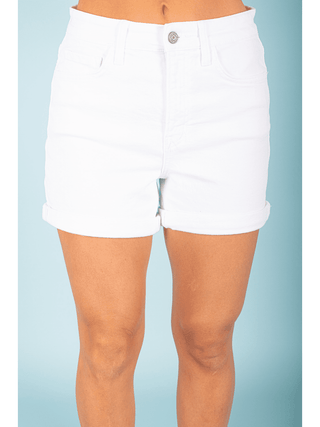 Double Cuff Denim Shorts