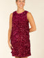 Sequin Ribbon Tie Mini Dress