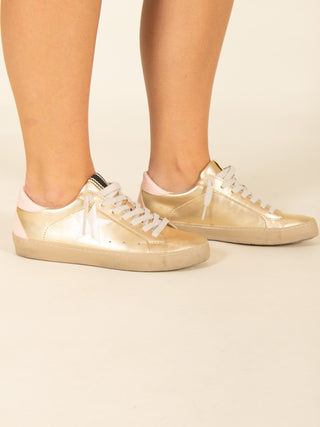 Paula Metallic Gold Sneakers