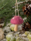 Wool & Wood Mushroom Ornament