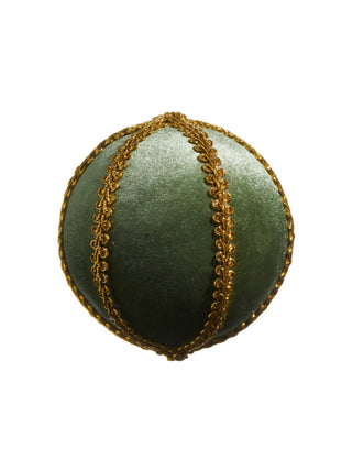Green Velvet with Gold Braid Ornament Small 