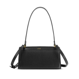 Pleated Clutch Bag-Black