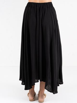 Woven Maxi Skirt Black