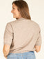 Short Sleeve Sweater Top-Brown