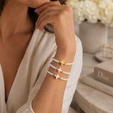 3 Row Pearl Cross Bracelet (detail view 2)