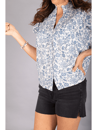Short Sleeve Flower Print Top