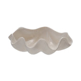 Stoneware Clamshell Dish with Gold Pearl Accent