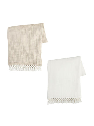 Macrame Muslin Throw