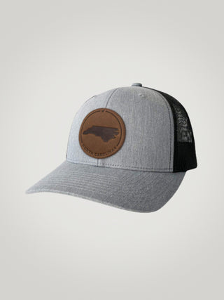 NC Leather Patch Hat Heather Gray