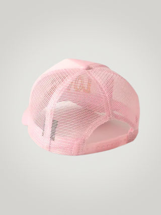 Embroidered "Lover" Trucker Hat Light Pink