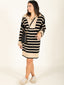 Half Zip Stripe Sweater Dress