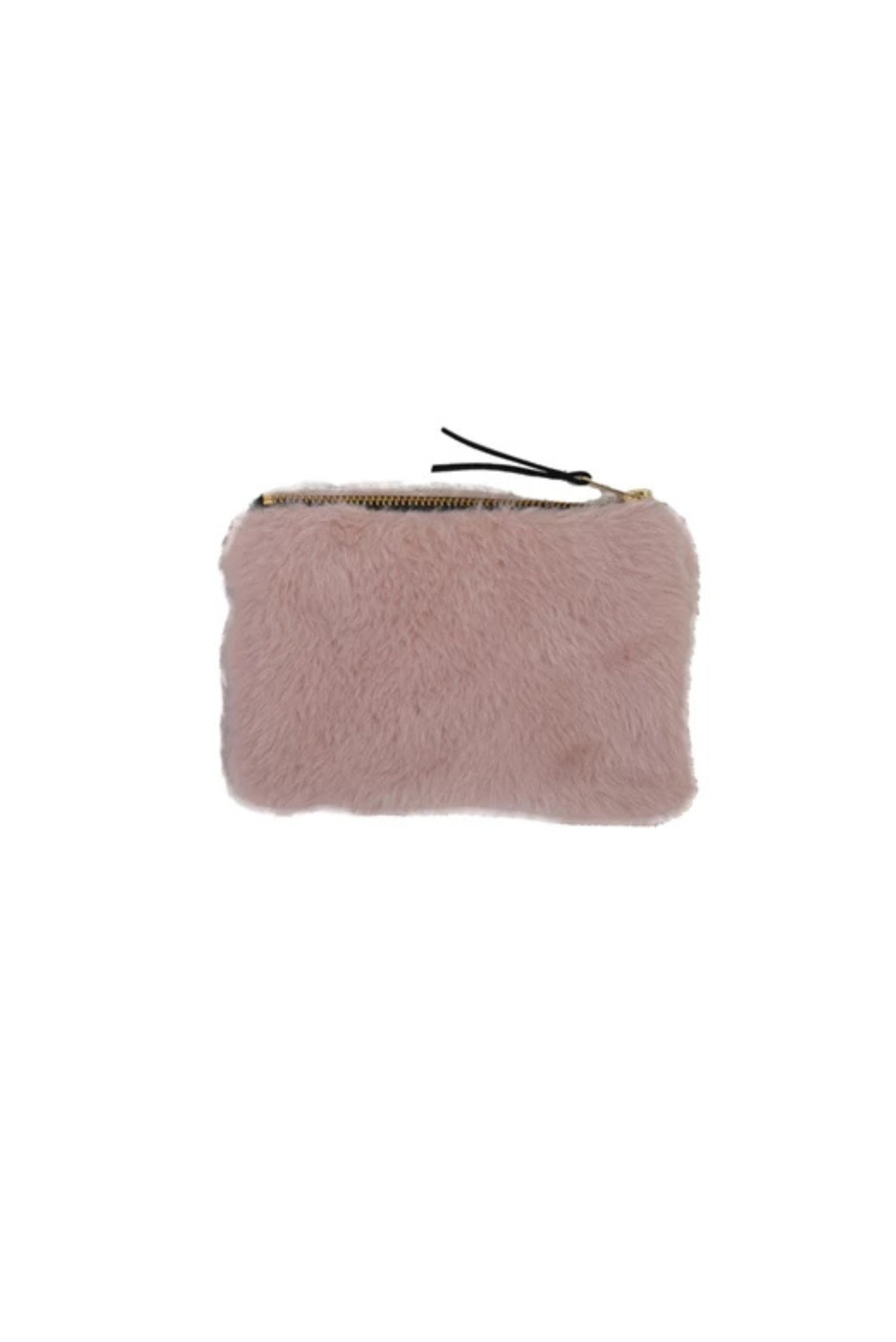 Faux Fur Zipper Pouch Purse (detail view 5)