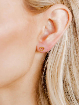 Gold Heart & Star Mix Flatback Stud Earrings