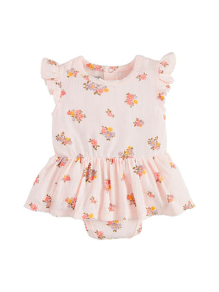 Pink Floral Skirted Crawler