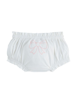 Bow Diaper Cover White