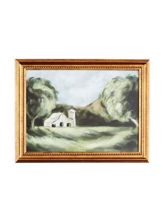 Gold Framed Landscape Art Barn