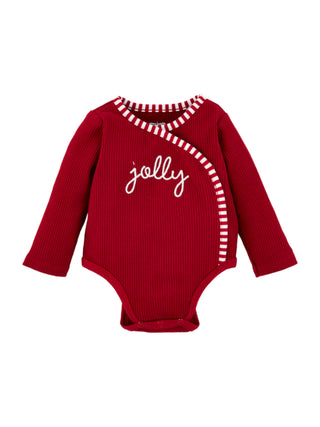 Holiday Chainstitch Onesie Red