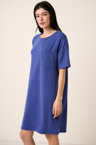 Ribbed Tee Dress Royal