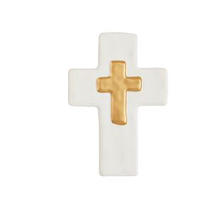 Ceramic & Gold Cross-Thick