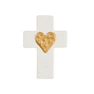 Ceramic & Gold Cross-Heart