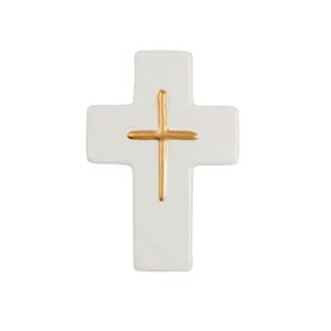 Ceramic & Gold Cross-Thin