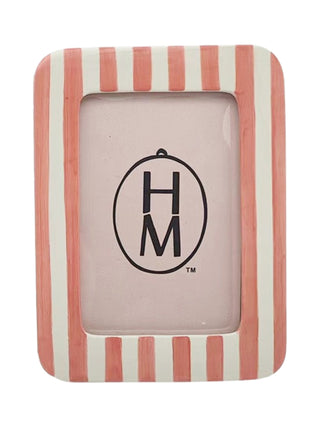 Coral Stoneware Frame Stripes