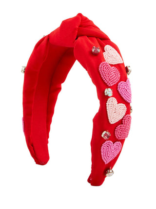 Valentine Beaded Headband Red