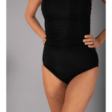 Black Ruched Tankini Top by Hermoza
