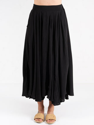 Woven Maxi Skirt Black