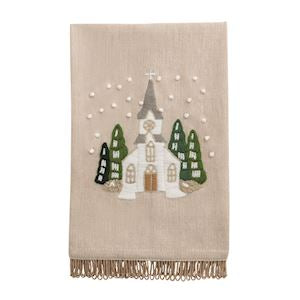 White Embroidered Towel