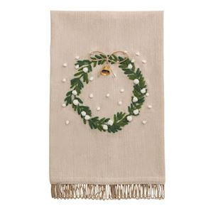 White Embroidered Towel